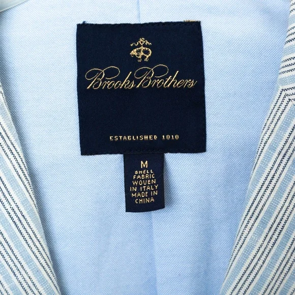 Brooks Brothers men’s sport coat blazer jacket linen blend vertical stripe M